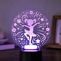 Lampe de nuit LED 3D créative pour danseuse, cadeau original, lampe gravée en acrylique, éclairage intérieur intelligent, cadeaux d'anniversaire