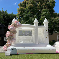 Bâche en PVC blanc de 15 pieds gonflable Bouncer House Double couture Ball Pit & Slide Pack d'accessoires avec kit de réparation Soft Play Sea