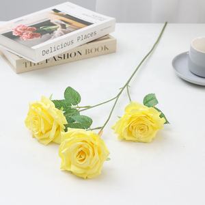 Duofu-JJ vendita calda vero tocco Rose artificiali con molte teste di seta Champagne rosa festa di nozze decorazione <span class=keywords><strong>fiori</strong></span> <span class=keywords><strong>Boutique</strong></span> - Product Image 4