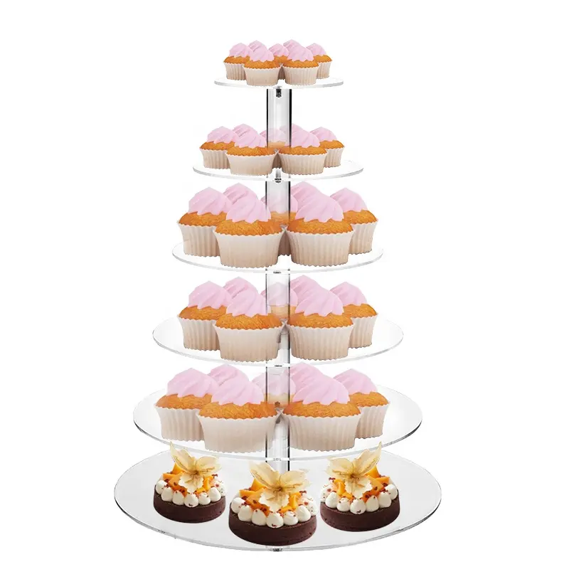 Подставка для свадебного десерта подставка для кексов 6-ярусная прозрачная круглая акриловая подставка для свадебного торта для вечеринки