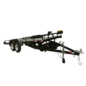 <span class=keywords><strong>Remorque</strong></span> utilitaire à double essieu avec rails latéraux et boîte de rangement, <span class=keywords><strong>remorque</strong></span> à plateau noir thermolaqué pour le camping et le transport de VTT - Product Image 4