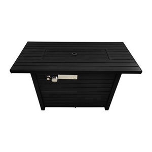 DB 25 ''H X 42'' W Table de foyer extérieur moderne en acier inoxydable au propane avec couvercle pour la décoration de jardin - Product Image 3
