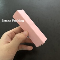 Boîte en carton pliable ISMAN pour gloss à lèvres carré, W25*H87mm, rose, blanc, noir, emballage pour maquillage, vente en gros, logo personnalisé