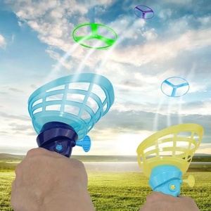 Tirer la chaîne volant disque lanceur UFO jeter attraper <span class=keywords><strong>jeu</strong></span> Parent-enfant interactif en plastique soucoupe Sport de plein air loisirs jouets - Product Image 2