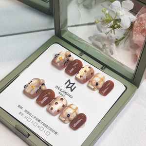 <span class=keywords><strong>Uñas</strong></span> Postizas Hechas a Mano <span class=keywords><strong>de</strong></span> Alta Calidad al por Mayor, OEM/ODM, 10 Piezas, con Pegamento, Estilo Corto y Encantador, <span class=keywords><strong>Uñas</strong></span> Acrílicas Artificiales - Product Image 5