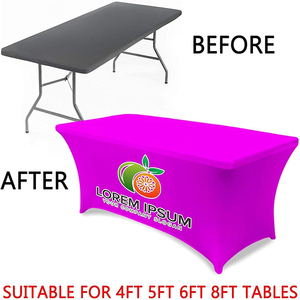 Cá nhân hoá tùy chỉnh bảng vải bìa với logo doanh nghiệp 6ft <span class=keywords><strong>8ft</strong></span> Stretch Khăn trải bàn Spandex cho triển lãm thương mại tổ chức sự kiện bảng vải - Product Image 4