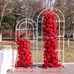 2M personalizado artificial rosa roja flor fila corredor boda Fondo Mesa Central flor bola Decoración - Product Image 6