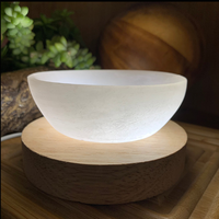 Bol en sélénite marocaine naturelle Jingfa, sculpté à la main, pour la purification, la décoration intérieure, le rangement de bijoux et comme cadeau spirituel