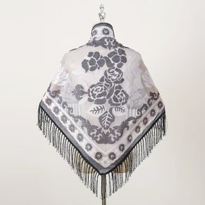 Mùa hè cổ điển sườn xám khăn choàng ăn mặc Hoa điều Jacquard rìa tam giác tiệc khăn choàng làm bằng polyester cho bán buôn - Product Image 6