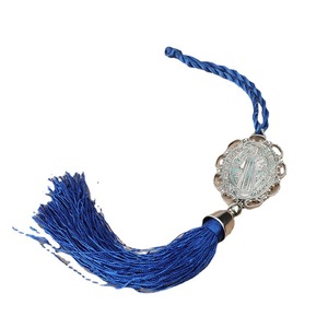 KOMI decorazioni per la casa medaglia ovale religiosa di san benedetto con ciondoli appesi per auto da parete con nappe - Product Image 5