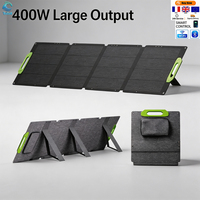 Panneau solaire monocristallin pliable portable Tricell 400W avec support, efficacité 22%, léger