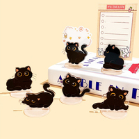Porte-notes en acrylique personnalisé avec motif de chat de dessin animé, clip de bureau créatif, décoration pour étudiants, artisanat en plastique, décoration de table
