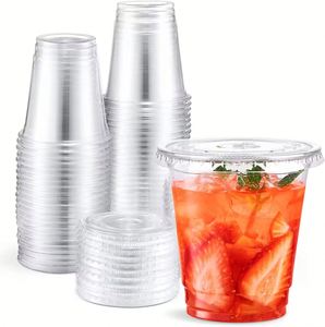 Gobelets en plastique PET transparents jetables de 8 oz avec couvercles pour événements promotionnels - Product Image 1