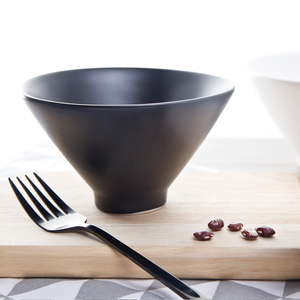 Cuenco de piedra cónico negro mate de cerámica de alta calidad pequeño <span class=keywords><strong>para</strong></span> servir sopas ensalada de caldo - Product Image 4