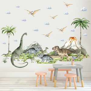Set di 3 <span class=keywords><strong>Adesivi</strong></span> Murali con Dinosauri Cartoon, Decorazioni <span class=keywords><strong>per</strong></span> Soggiorno e Camera dei Bambini, <span class=keywords><strong>Adesivi</strong></span> in PVC Autoadesivi <span class=keywords><strong>per</strong></span> Casa - Product Image 1