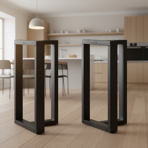 Black Powder Coated Steel Dining <b>Table</b> <b>Leg</b> 23.6 X 13.8 Inches Industrial Furniture Accessory - Product Image 2