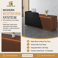 Comptoir de réception moderne, bureau d'accueil, comptoir de service, caisse enregistreuse, mobilier de bureau personnalisé, mobilier d'hôtel