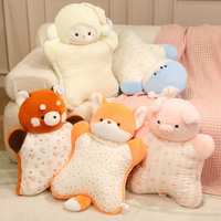 Peluche réaliste super douce en forme de renard roux, jouet en peluche rembourré en coton PP, poupée en peluche assise personnalisée pour enfants