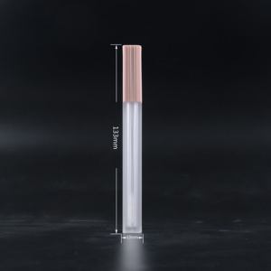 Tube carré en ABS givré mat DIY Capuchon rose vide Emballage de brillant à lèvres 5-6ml avec logo personnalisé et sérigraphie - Product Image 1