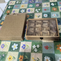Organisateur d'épices en bois, boîte de rangement multi-compartiments avec 12 récipients amovibles, boîte à épices de 45 ml/0,01 gal avec cuillère et couvercle