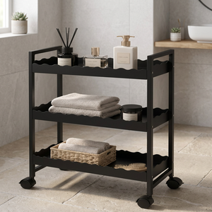 3 Tier <b>Storage</b> Cart Rolling <b>Bathroom</b> Organizer <b>Bathroom</b> <b>Storage</b> Cart Metal <b>Storage</b> Trolley Rolling Utility Cart - Product Image 2