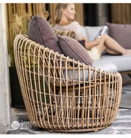 Canapé une place en teck de style nordique et chinois pour cour, jardin et extérieur - Modèle 605