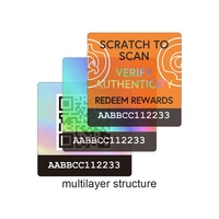 Etiqueta de seguridad personalizada Producto 3D Rascar Etiquetas de código QR Rollo Número de serie único Etiqueta holográfica