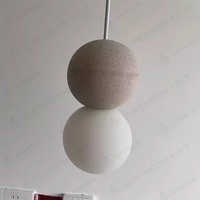 Lustre suspendu LED grand format de luxe moderne nordique en travertin, jaune, alimentation CA, garantie 3 ans, IRC 90, facile à installer