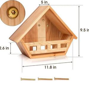รังนกไม้รูปสามเหลี่ยม บ้านสัตว์เลี้ยงทนทานสำหรับใช้กลางแจ้ง ขนาดกลาง - Product Image 2