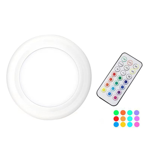 ไฟ LED กลางคืนแบบรีโมทคอนโทรล เปลี่ยนสีได้ RGB ไฟ LED แบบ Puck Light สำหรับตกแต่งห้องครัว ตู้โชว์ และคริสต์มาส - Product Image 2