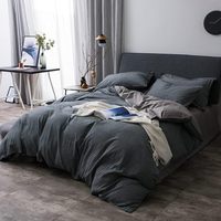 Vente chaude 100% microfibre Seersucker rayure texturé doux personnalisé 3 pièces housse de couette ensemble draps de lit couette ensembles de literie