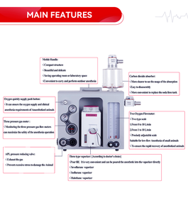 Veterinaire Anesthesiemachine Met Beademingsdraagbare Apparatuur Voor Huisdierchirurgie Voor Honden/Katten <span class=keywords><strong>Ce</strong></span>-Gecertificeerd - Product Image 6