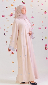 Robe maxi musulmane pour femmes de Dubaï, bleu marguerite, broderie de perles luxueuse, Jubah Hijab Manqalim Inbalqa, Abaya pour filles - Product Image 3