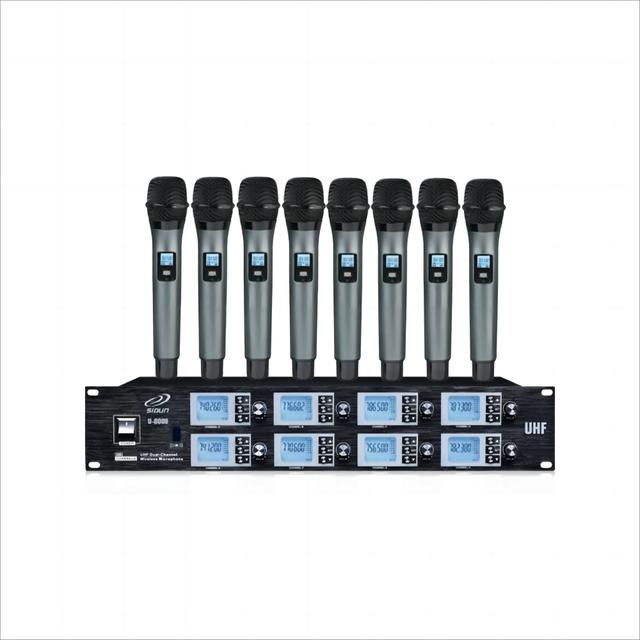 Hot Sale 8-Channel Wireless Microphone System Long Distance UHF True Diversity Professional Outdoor Stage Performance Studios