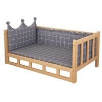 Maßgefertigtes Holz-Hundebett Katzenbettgestell mit Offenem Reling-Design und Logo-Optionen für Komfortables Tägliches Tier-Relaxbett