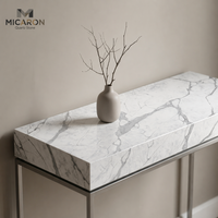 Comptoir en quartz Statuario Venato poli de qualité supérieure, épaisseur 20 mm, surfaces sur mesure pour foyer de villa