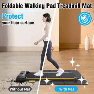 Tapis de tapis roulant pliable en caoutchouc, tapis de vélo d'exercice avec absorption des chocs imperméable et antidérapante, tapis pour équipement de sport - Product Image 2