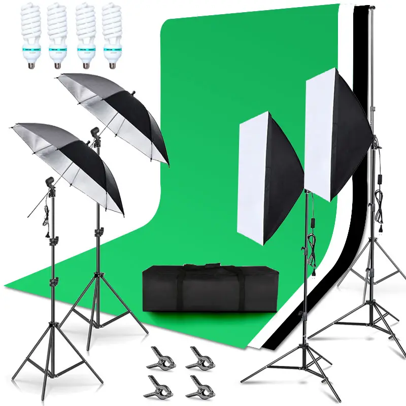 LED Video Light Stands Softbox Kit Fill Light Photo Studio Vlog Camera YouTube Tabletop LED Photographic Lighting