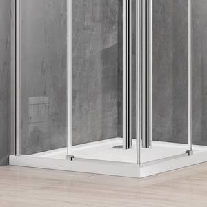 Box Doccia Angolare Scorrevole Kamalu KSA1000 100x100mm Stile Pieghevole Vetro 8mm Senza Telaio in Acciaio Inox per Hotel - Product Image 2