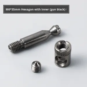 Furniture Metal Four-in-one Invisible Connector Assembly Screw Nut Fastener Hardware Cabinet Eccentric Wheel Bed Three-in-one - Product Image 6