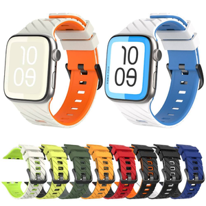 Bracelet de montre en silicone bicolore excellent, étanche et respirant, accessoires pour <span class=keywords><strong>Apple</strong></span> <span class=keywords><strong>Watch</strong></span> Series <span class=keywords><strong>7</strong></span> 41 mm - Product Image 1