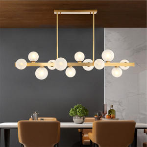 Moderne Nordische Wohnzimmer-Hängeleuchte aus Glas und Gold - Product Image 6