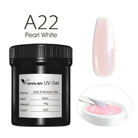 VENALISA 1KG Gel de Construction Dur Cristal Effet Gelée, Sélection 24 Couleurs, Gel Vernis à Ongles Extensible Série Nude, Grande Capacité