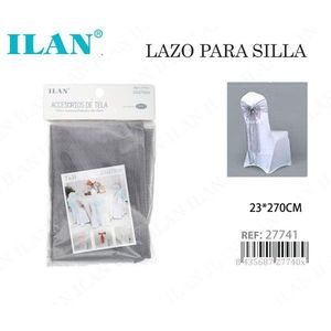 Funda para Silla Iln, 23x270cm, Tul Gris, Decoración para Bodas - Product Image 3