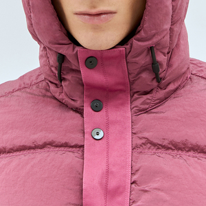 Men's Hooded Puffer Jacket With Stand Collar Button Closure Windproof <b>Winter</b> Casual Coat Regular Fit Thick <b>Quilted</b> Design - Product Image 6