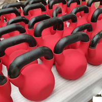 Équipement de fitness, ensemble de kettlebells colorés en fonte revêtue, pour compétition, utilisation personnalisée pour la salle de sport et la maison