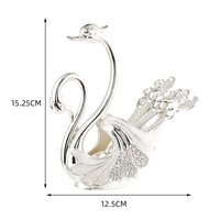 Ensemble de cuillères de luxe européennes incrustées de strass, en forme de cygne, vaisselle personnalisée, fournitures de cuisine, décoration intérieure, approvisionnement direct usine