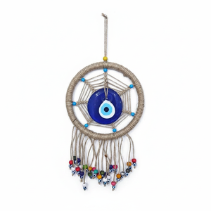 Macrame Evil Eye Tenture murale 36x16cm Ornement Pièce décorative durable et élégante - Product Image 2