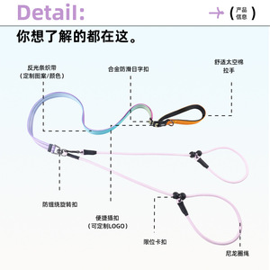 สายจูงสุนัขแบบสองหัว ป้องกันการรัดคอ ป้องกันการพันกัน ขนาดกลาง - Product Image 3