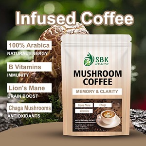 Poudre de café aux champignons très vendue avec acide pantothénique et potassium pour la clarté mentale et l'assistance à la concentration, et poudre de vitamine D3 - Product Image 5